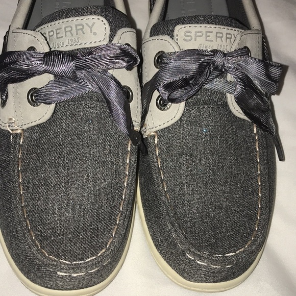 Sperry Sliders Koifish Boat Shoe Gray Metallic Threading Woman’s Size 7 - Picture 2 of 8